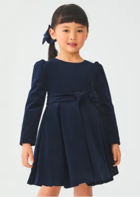 Abel & Lula Girls Iconic Navy Velvet Dress