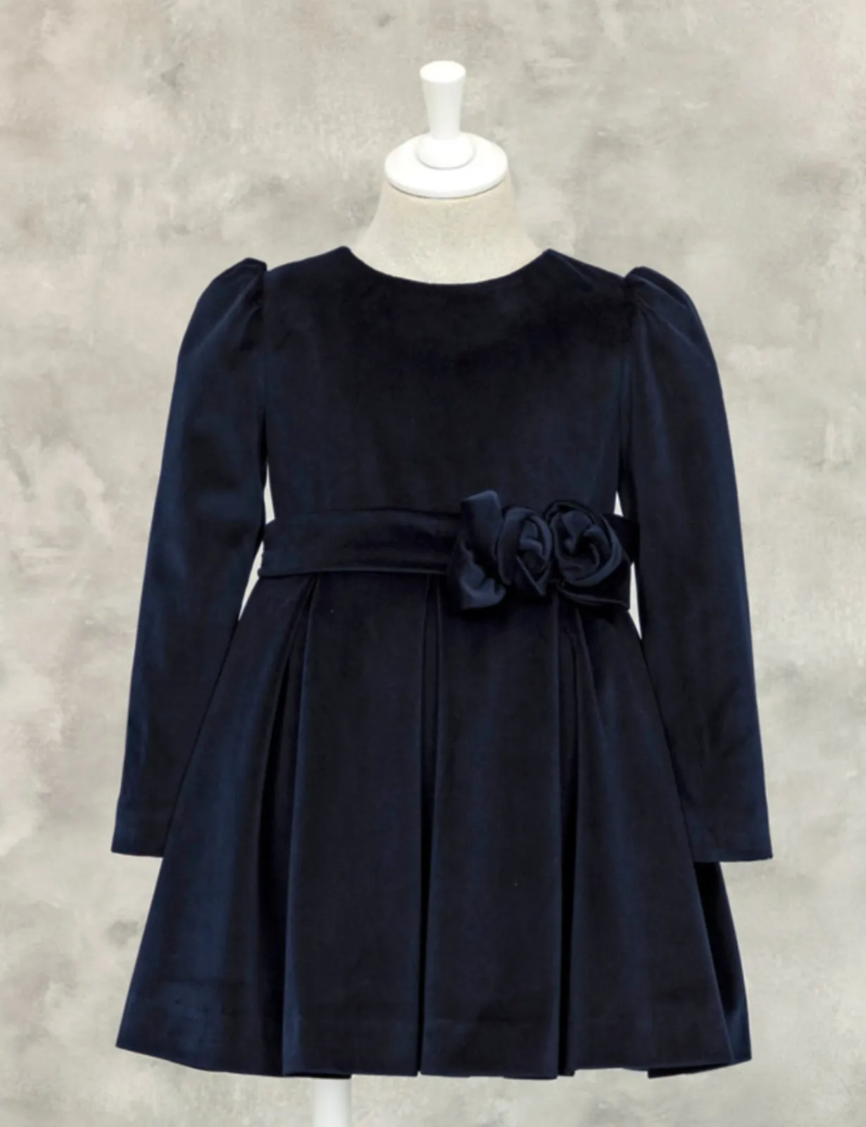 Abel & Lula Girls Iconic Navy Velvet Dress