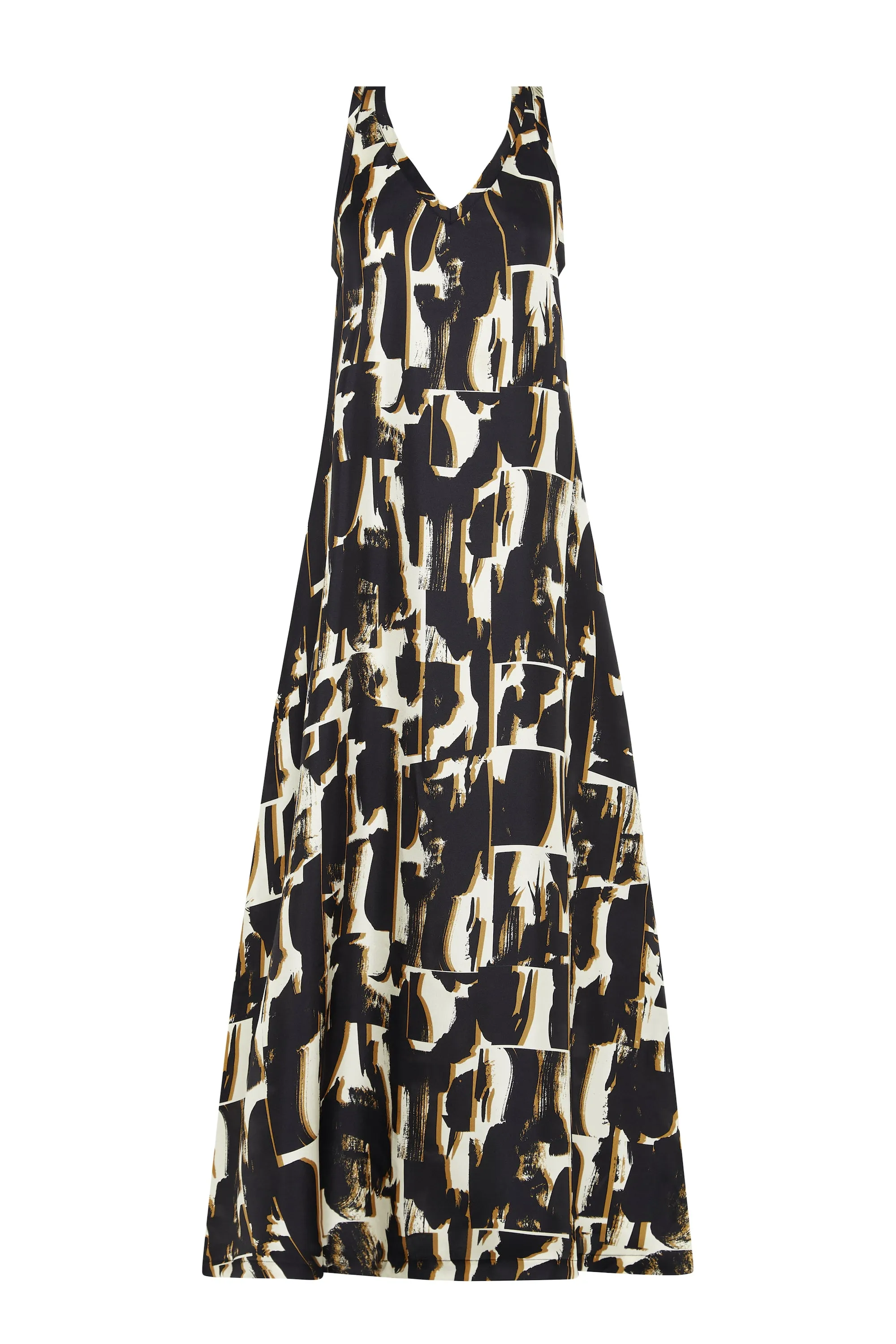 Allie Dress Brush Stroke Noir Silk Twill