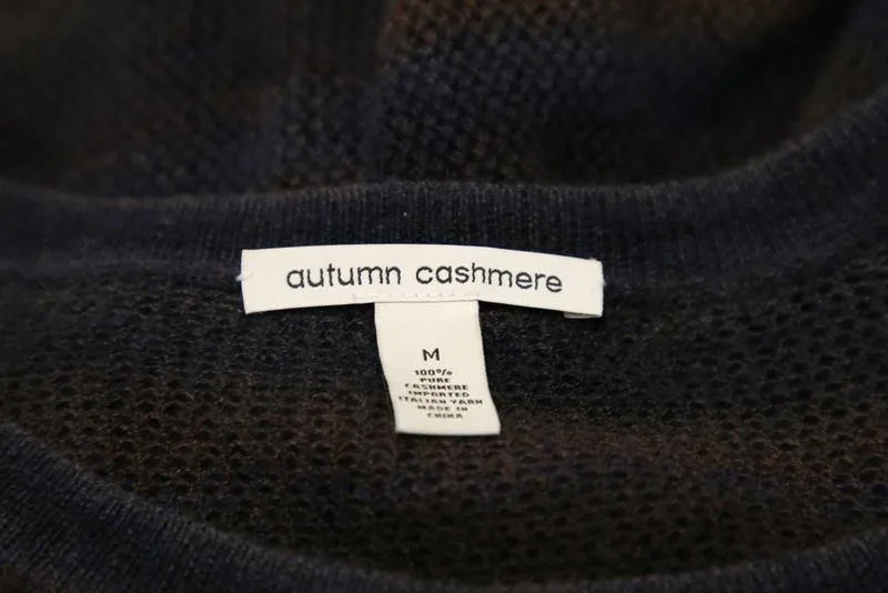 Autumn Cashmere Women's Sweater: Blue 100% Cashmere Size M, Pre-owned