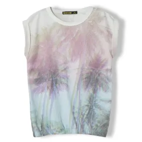 BARRINGTON Multicolor Sunfaded Palms - Girl Knitted Sleeveless T-Shirt