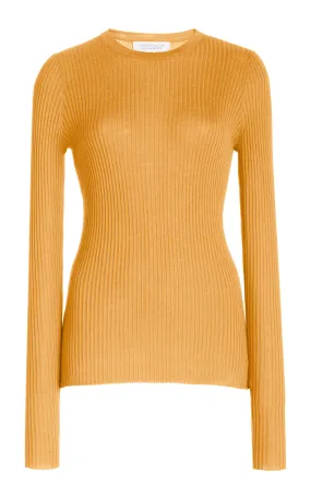 Browning Knit Sweater in Fluorescent Orange Cashmere Silk