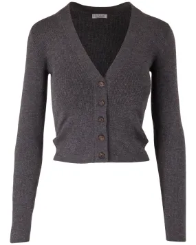 Carbone Cashmere Lurex Buttoned Cardigan