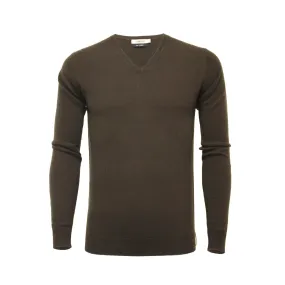 Cashmere V Neck Sweater Chocolate