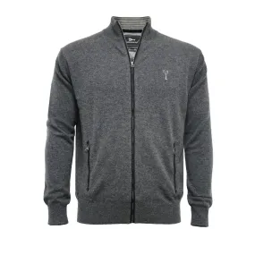 Charcoal Grey Cashmere Zipper Cardigan Porto