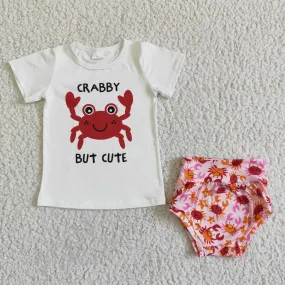 crabby short sleeve Tops briefs Set B9-24