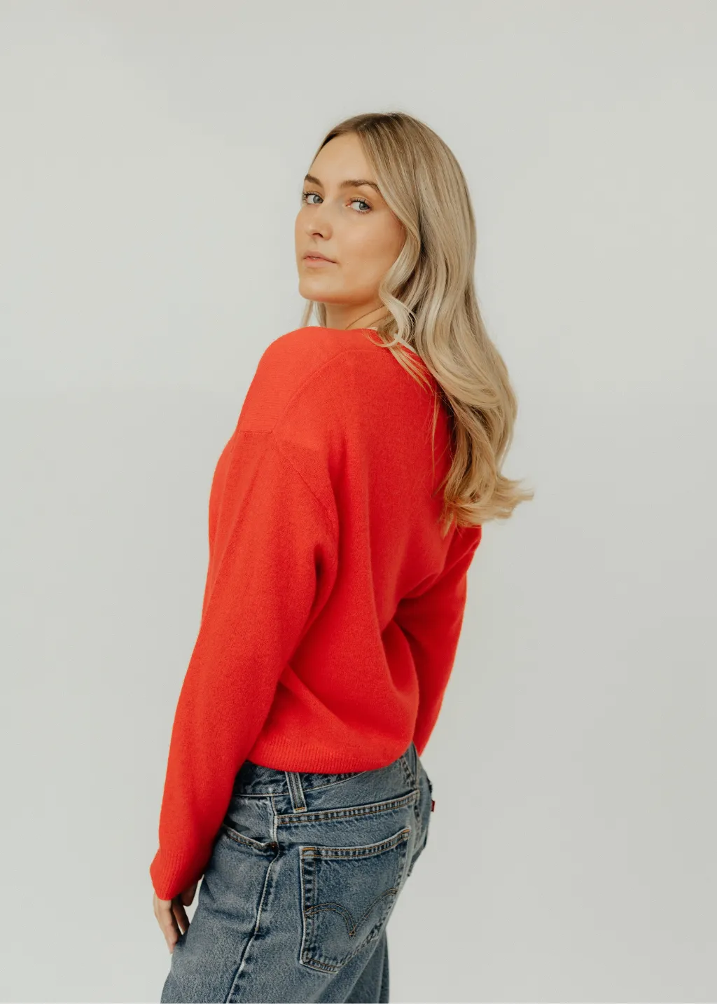 CRUSH Cashmere Malibu V 2.0 Sweater in Lobster