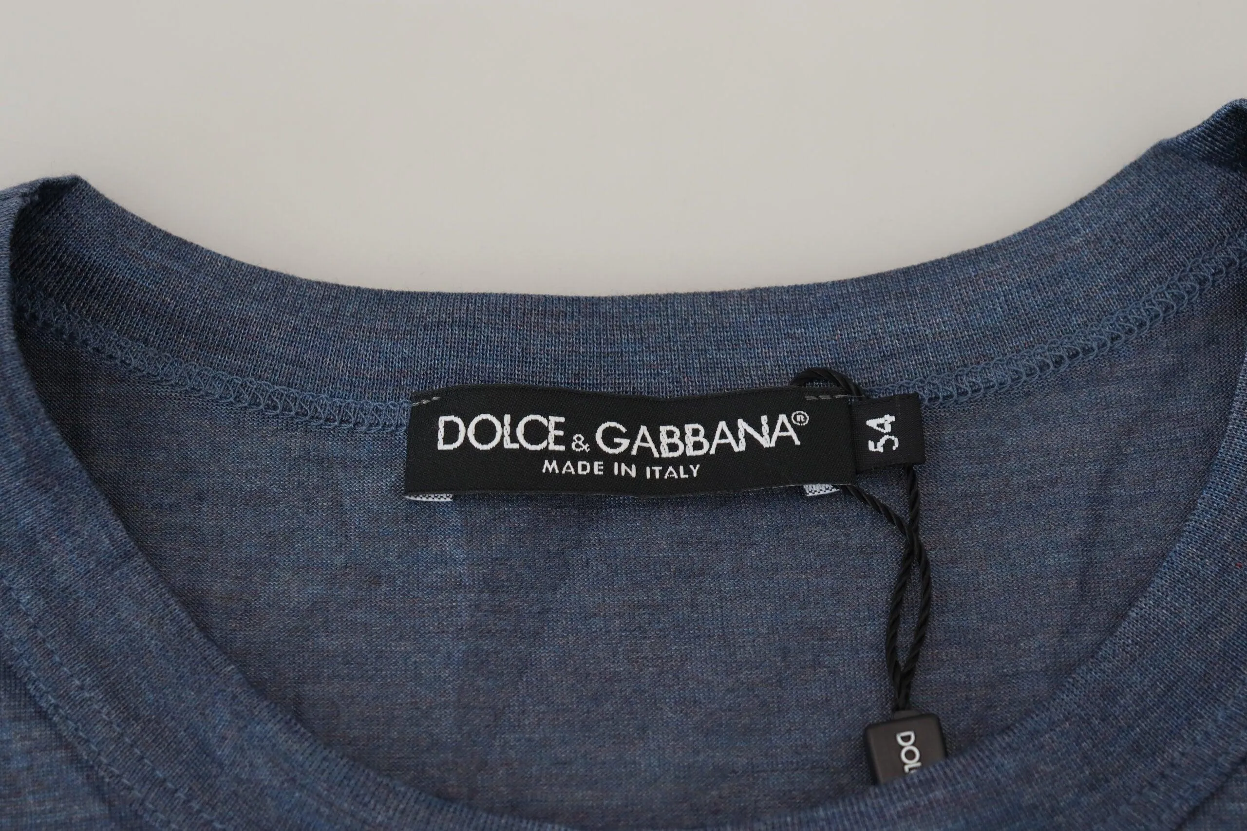 Dolce & Gabbana Blue Silk Men Short Sleeve Tops T-shirt