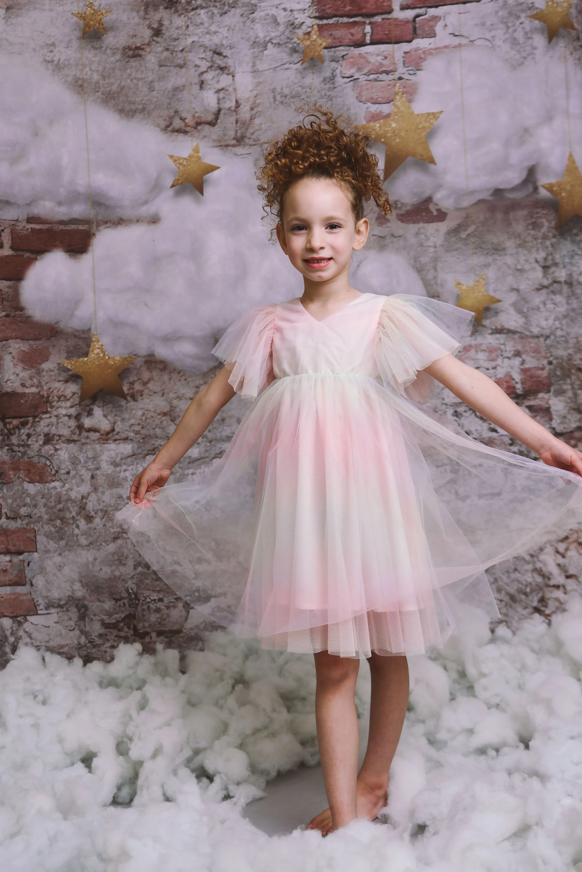 DOLLY® UNICORN RAINBOW PASTELS 🦄 🌈 TULLE PRINCESS DRESS ballet pink