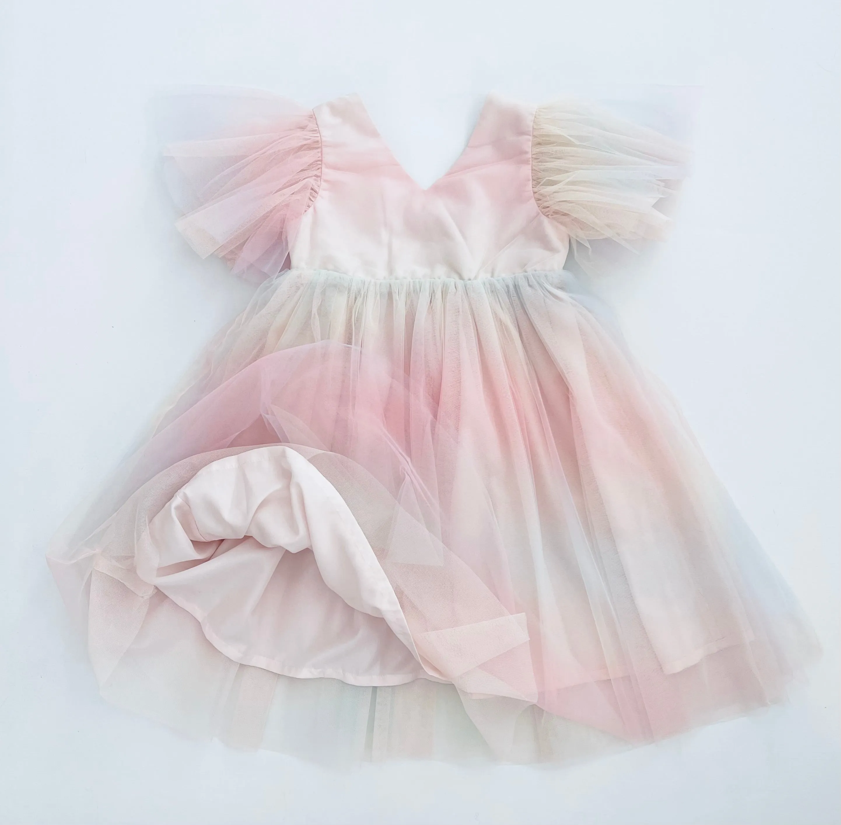 DOLLY® UNICORN RAINBOW PASTELS 🦄 🌈 TULLE PRINCESS DRESS ballet pink