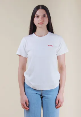 Embroidered Classic Hemp T-Shirt - white/red