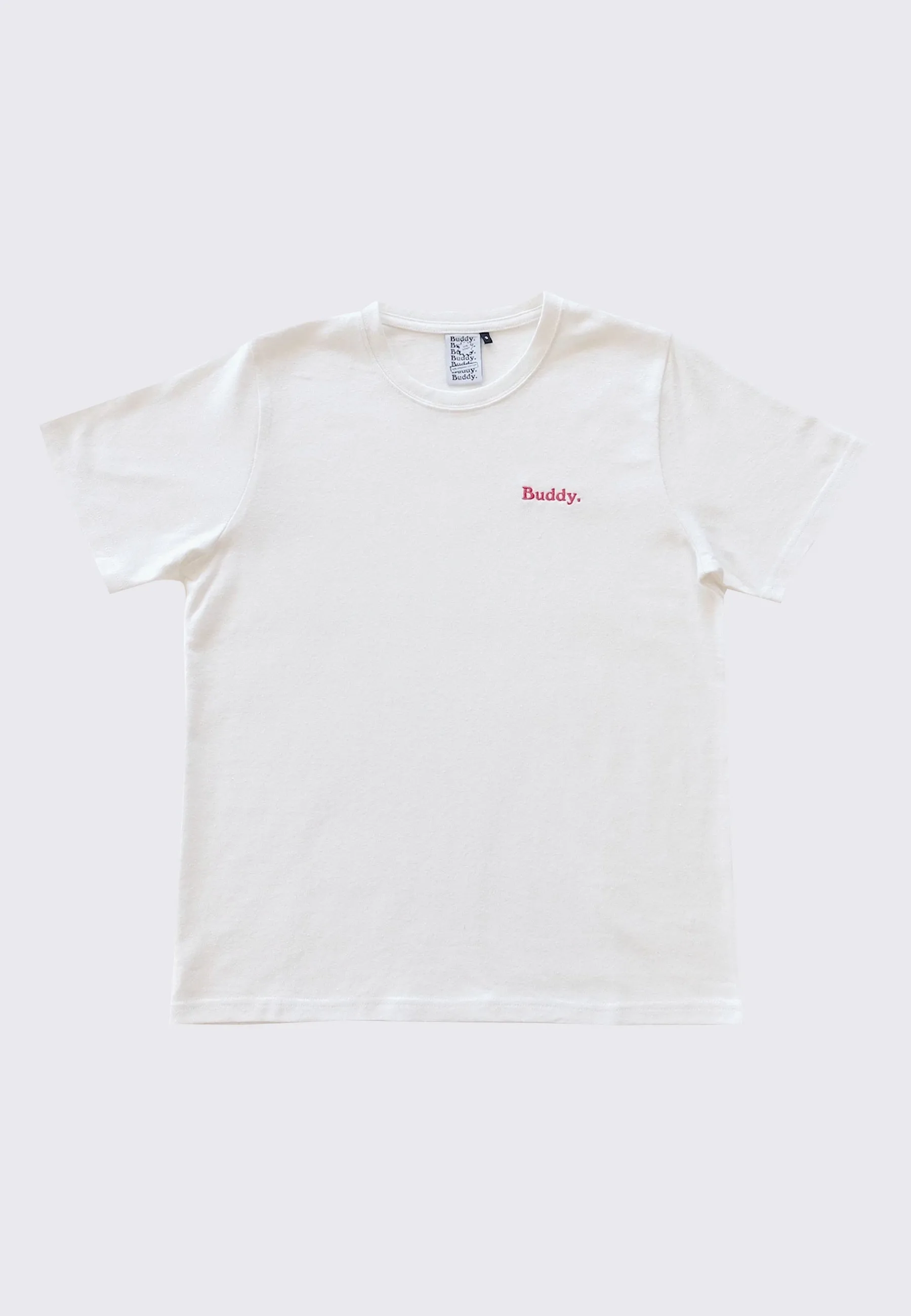 Embroidered Classic Hemp T-Shirt - white/red