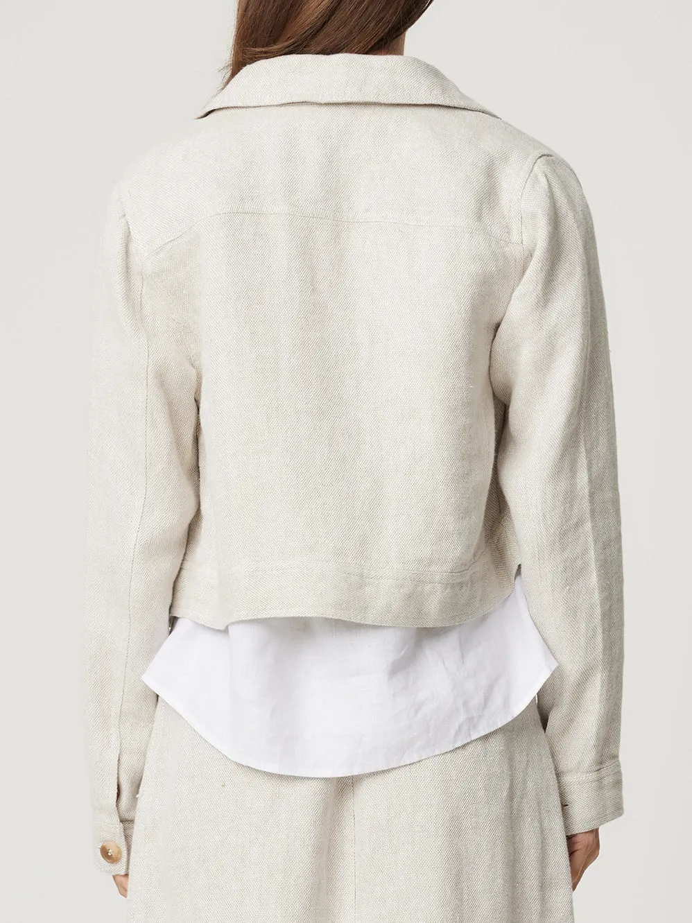 ENNI LINEN CROP JACKET