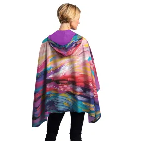 EttaVee Brush Strokes 90 Womens Rain Cape - Rainproof Breathable Rain Poncho