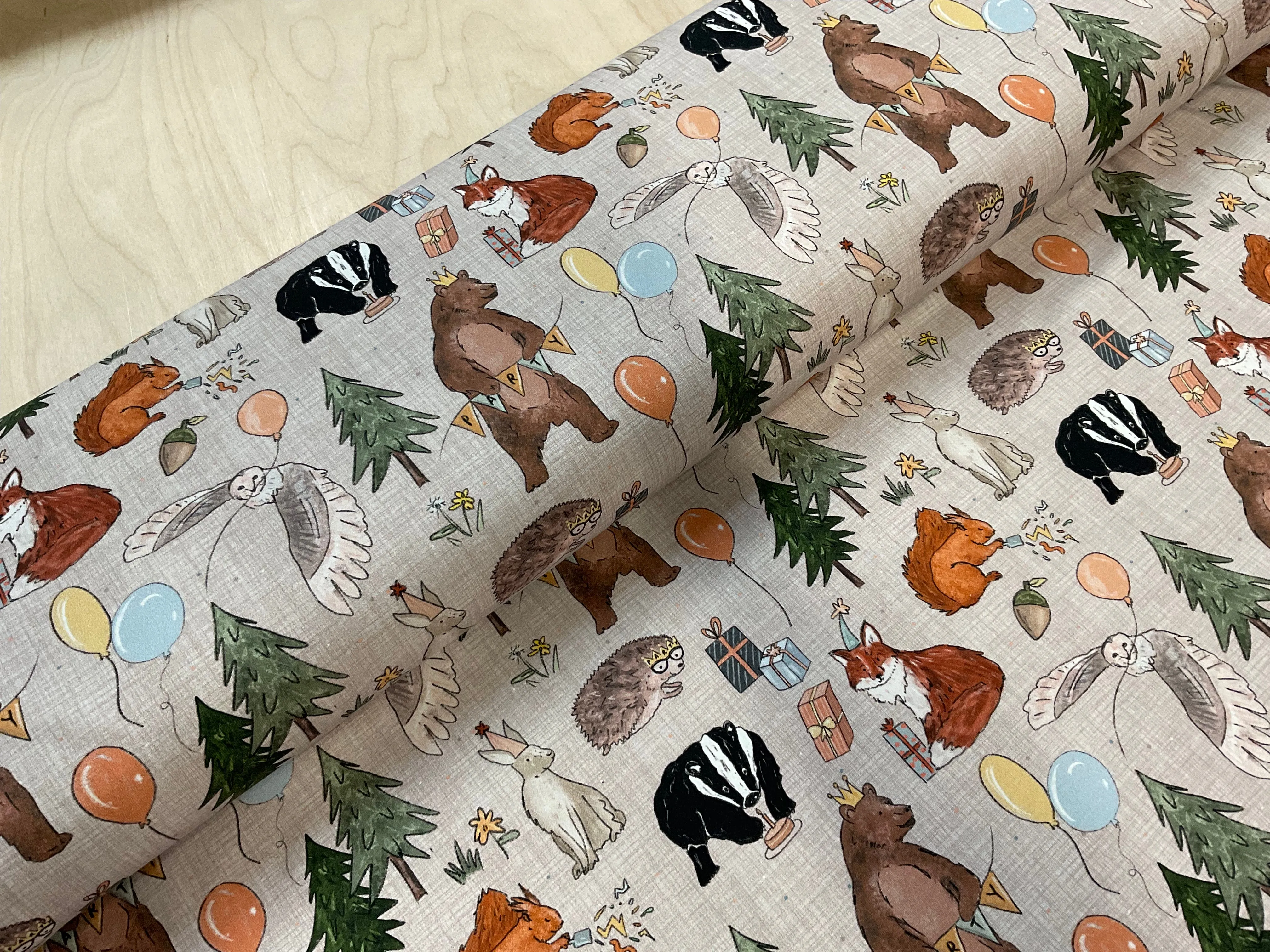 Forest Party Cotton Jersey Fabric