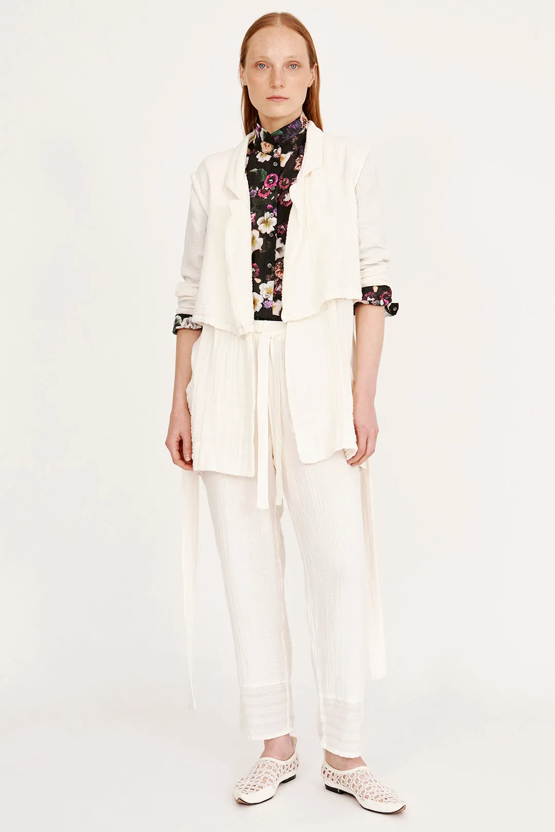 Gauze Washed White La Brea Trench Jacket