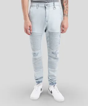 Henleys Falcon Moto Denim Pants (Cabana Blue)