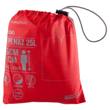 Hiking rain poncho arpenaz 25 - red