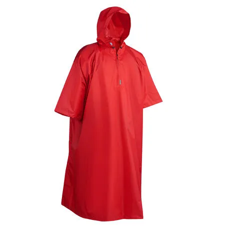 Hiking rain poncho arpenaz 25 - red