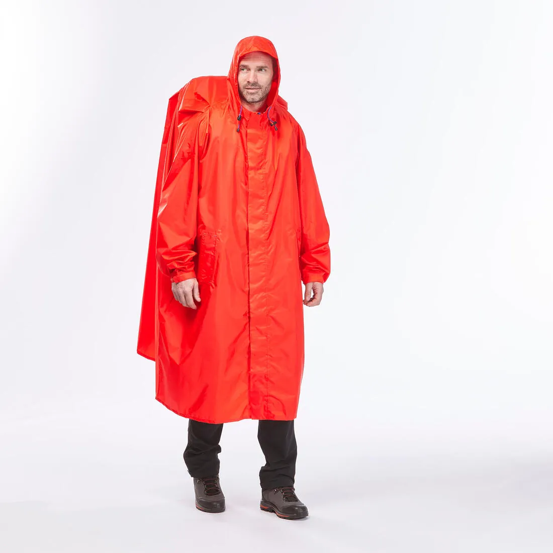 Hiking rain poncho - MT900 - 75L - Red - S/M