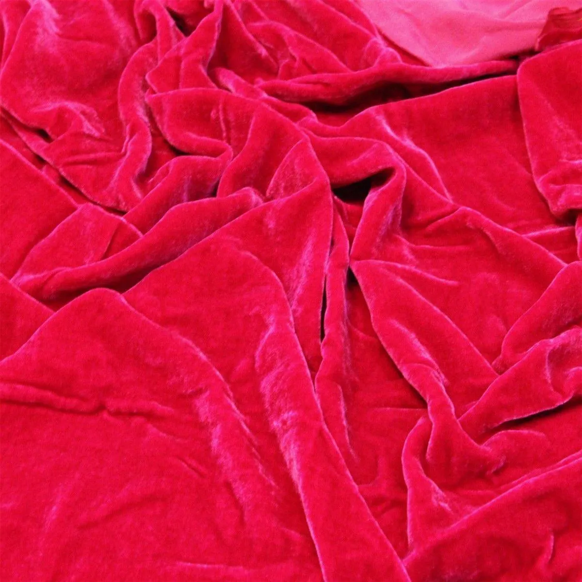 Hot Pink Silk Velvet Fabric