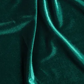 Hunter Green Stretch Velvet Apparel Spandex Fabric