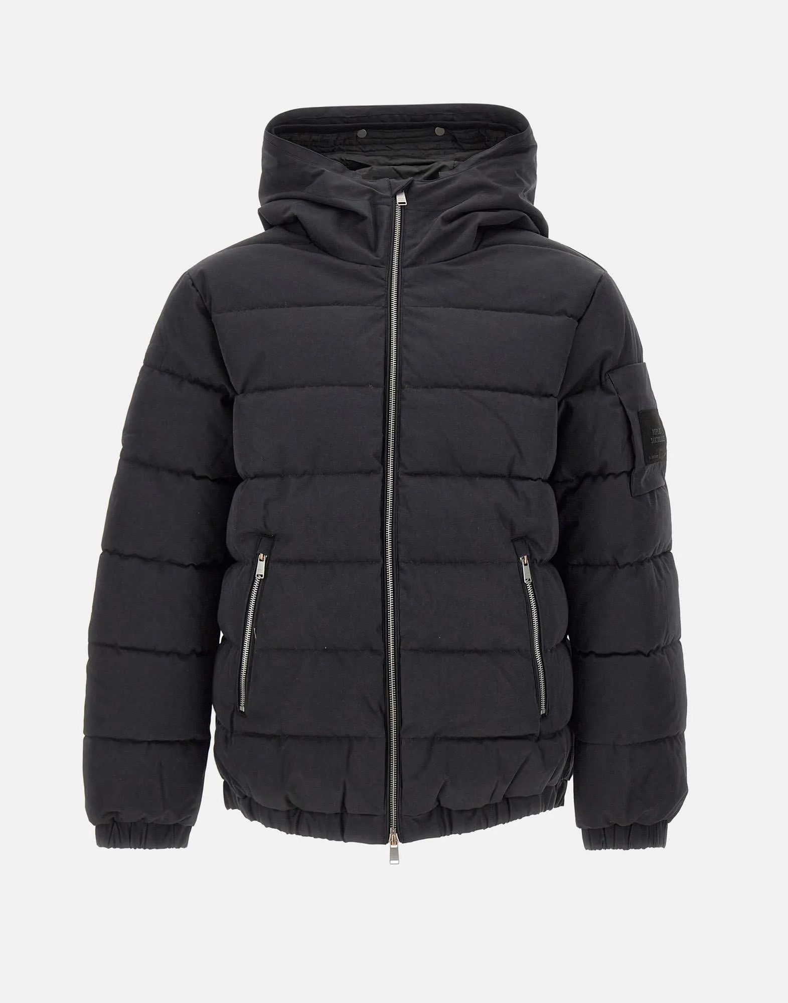 Men's Black Down Jacket with Double Hood