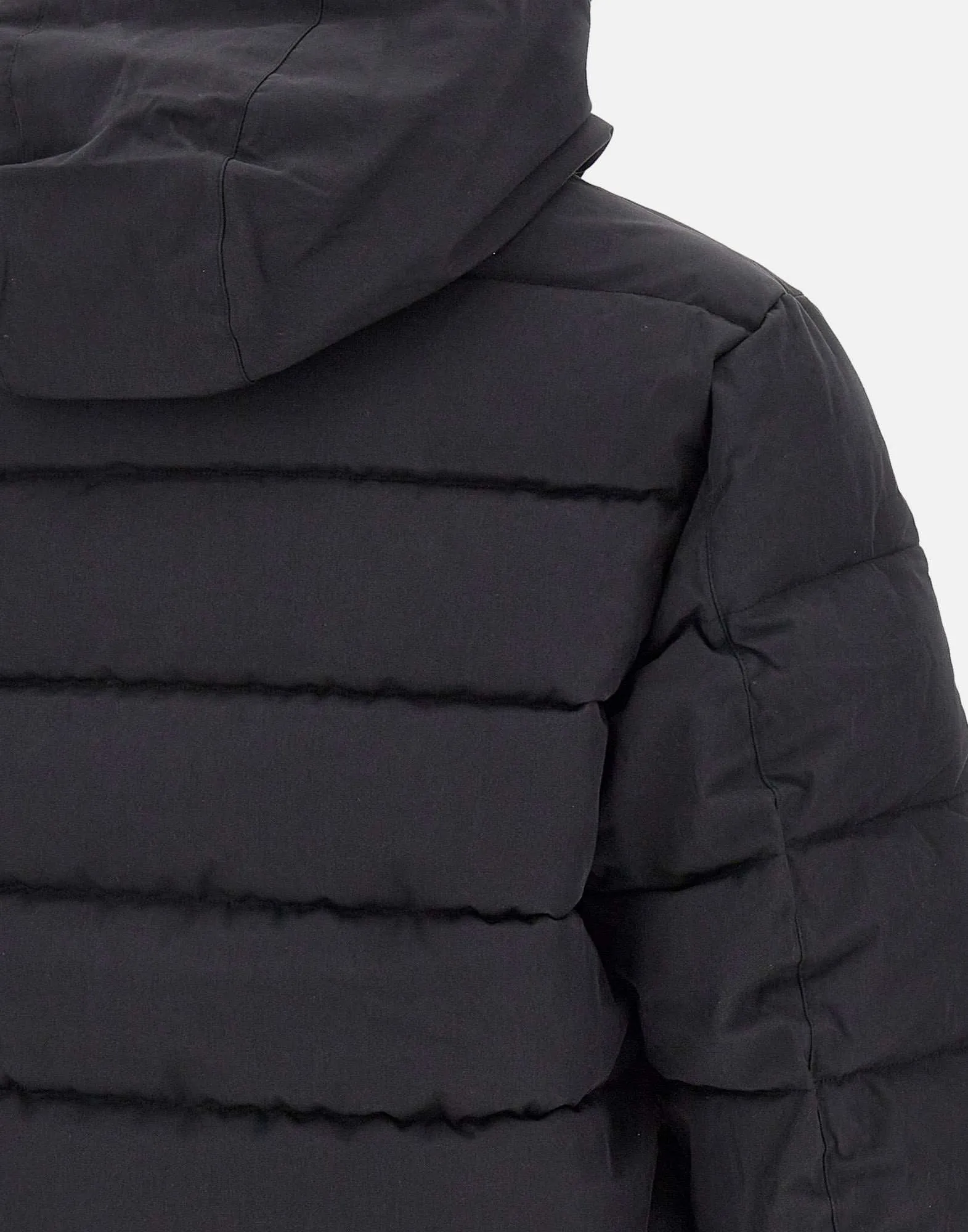 Men's Black Down Jacket with Double Hood