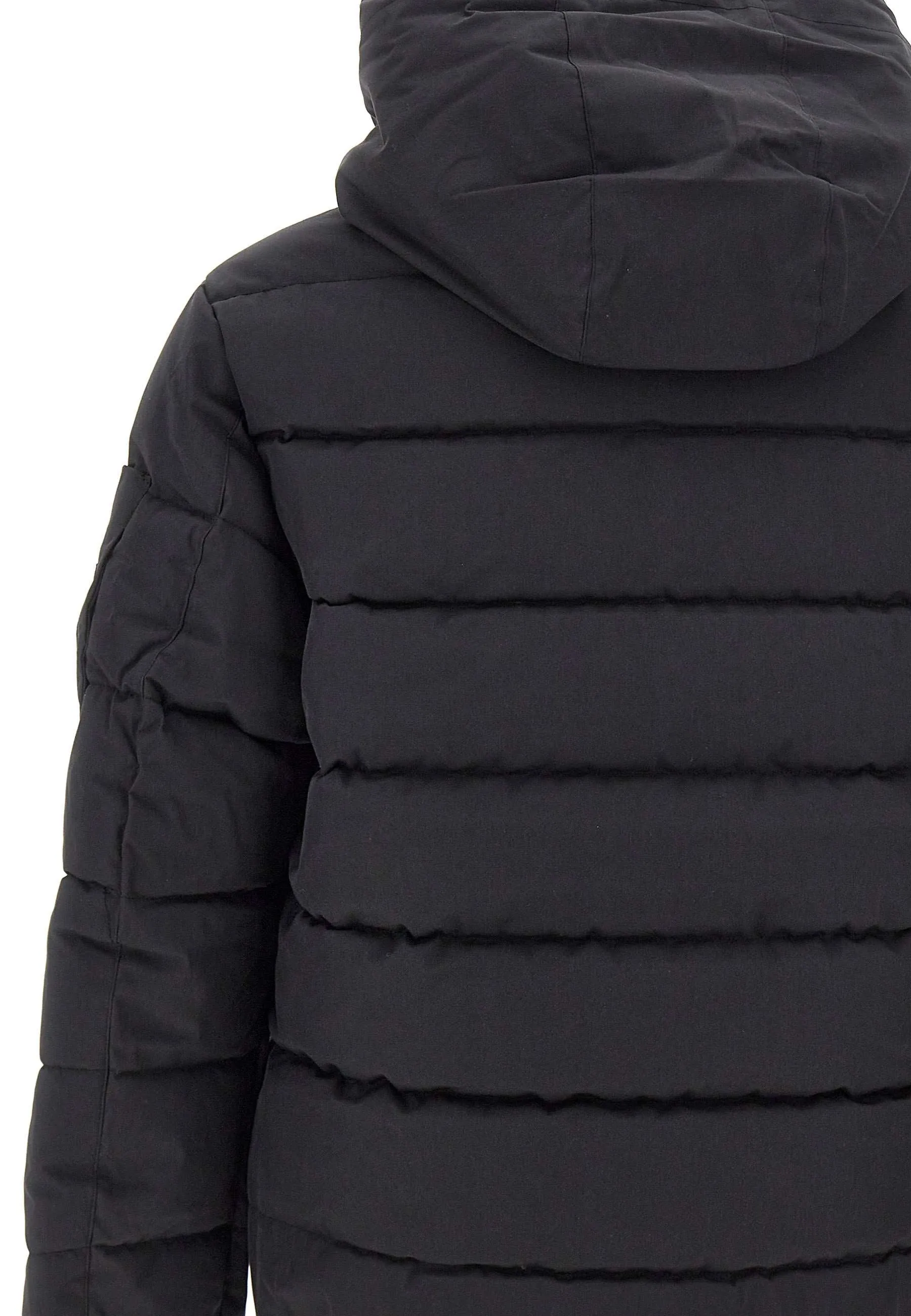 Men's Black Down Jacket with Double Hood