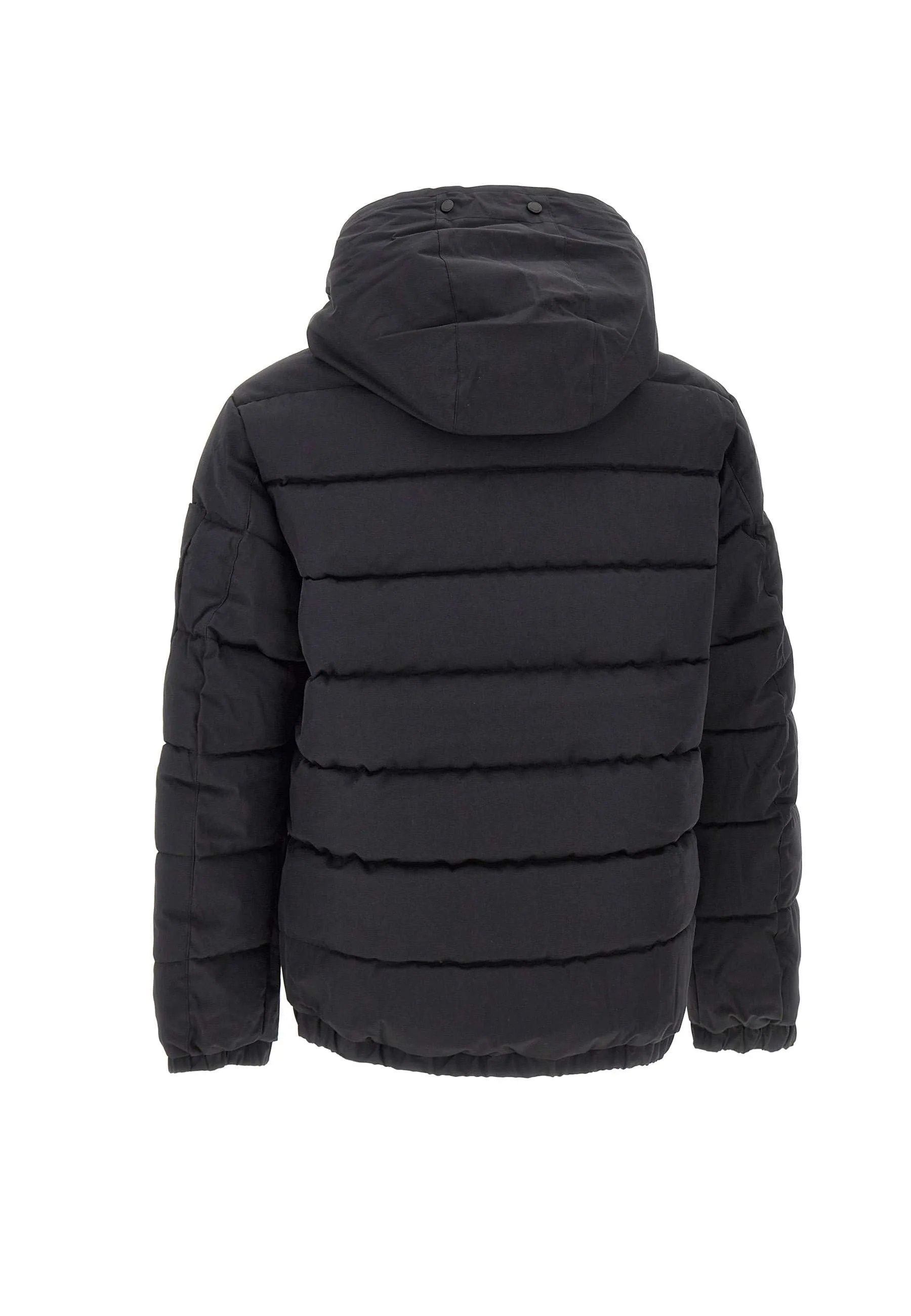 Men's Black Down Jacket with Double Hood