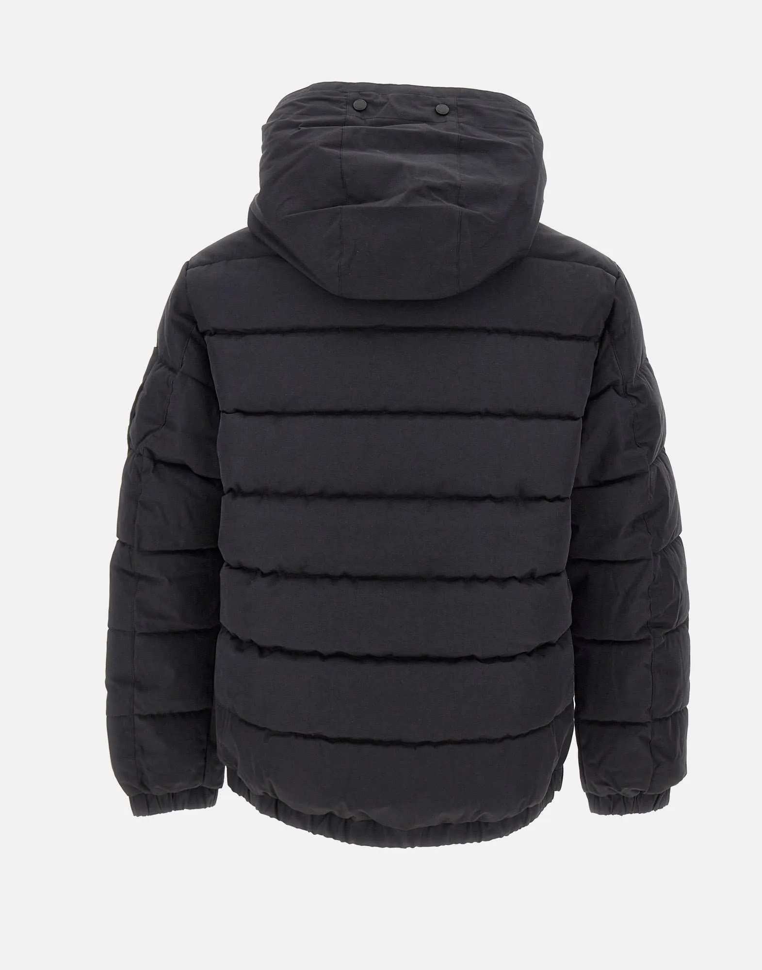 Men's Black Down Jacket with Double Hood