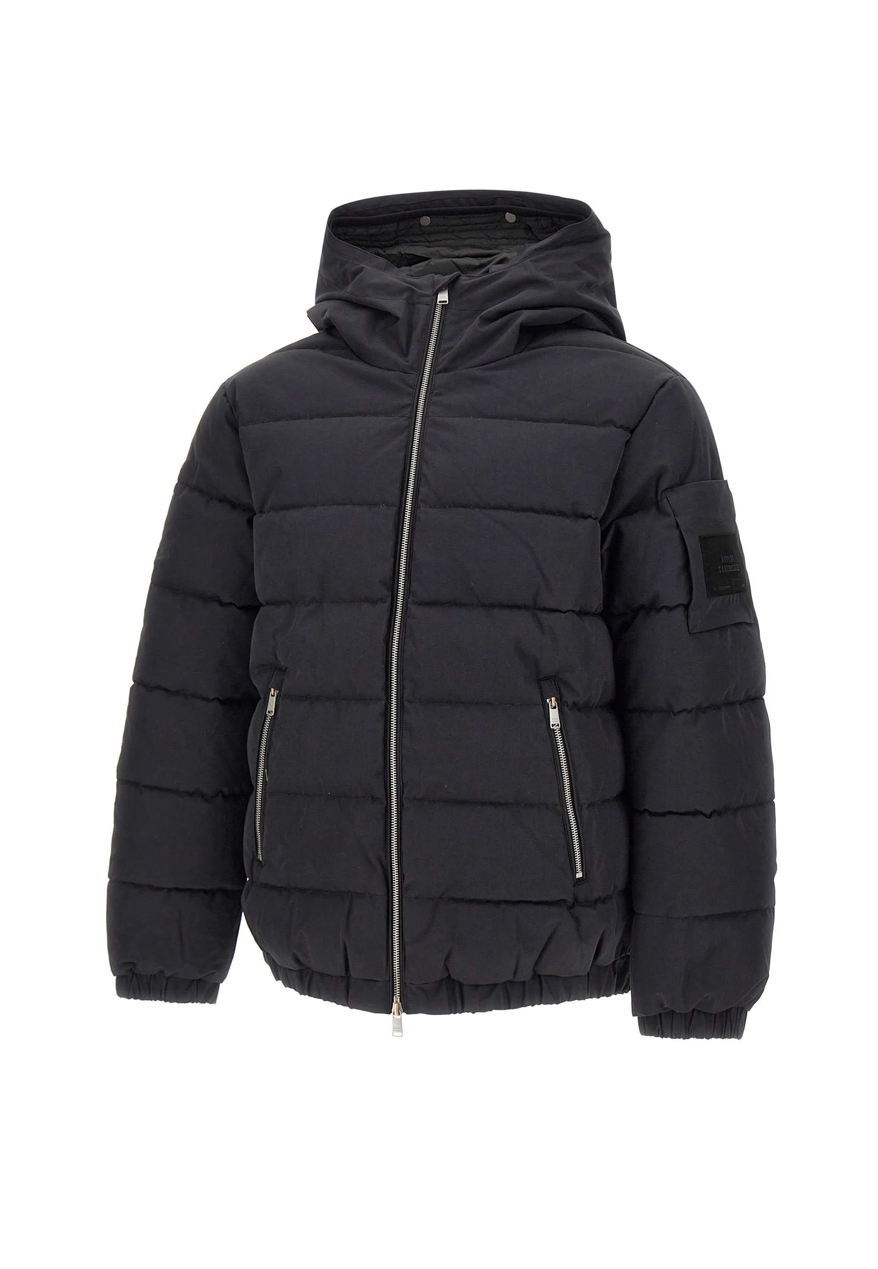 Men's Black Down Jacket with Double Hood