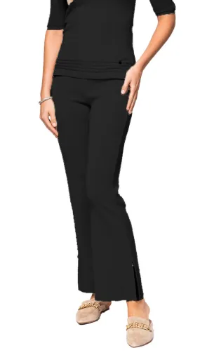 Morgan Fit-and-Flare Sleek Pants - Black