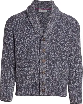 Navy Melange Cashmere Blend Cardigan