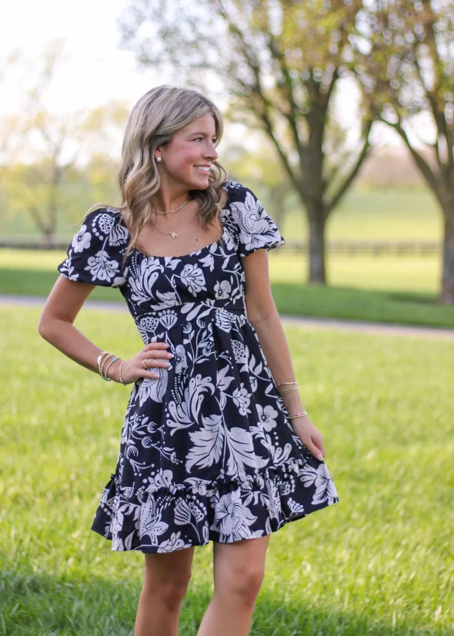 Neutral Flower Fields Dress