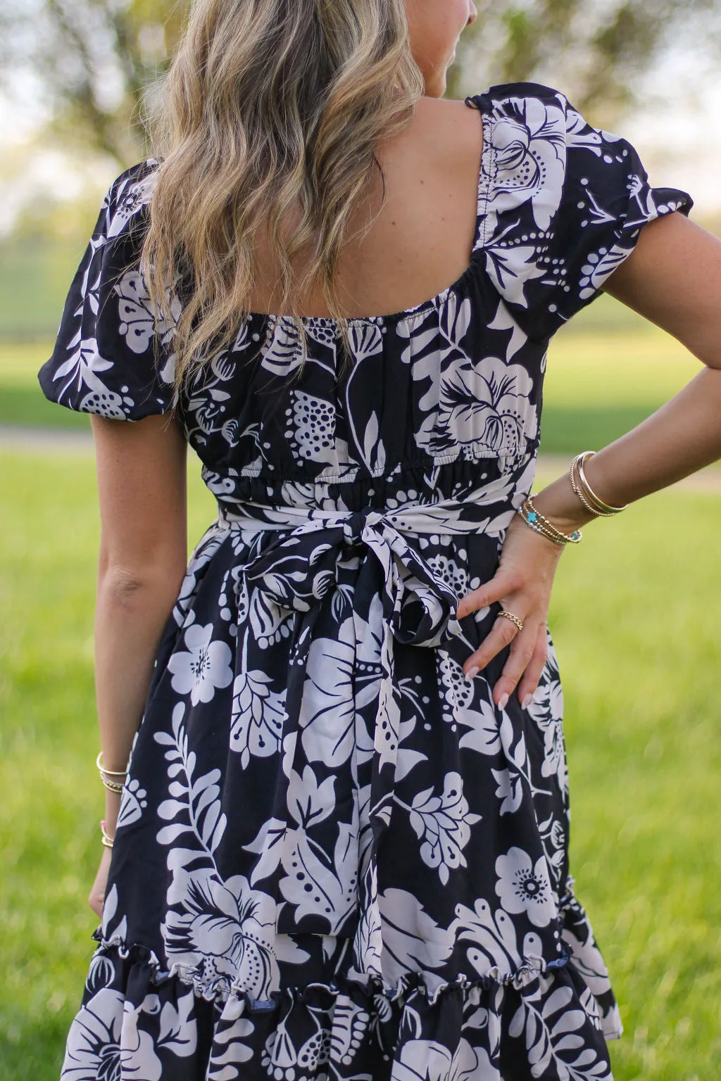 Neutral Flower Fields Dress