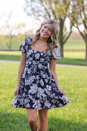 Neutral Flower Fields Dress