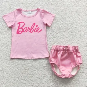 pink barbie tops leather bummies sets GBO0150