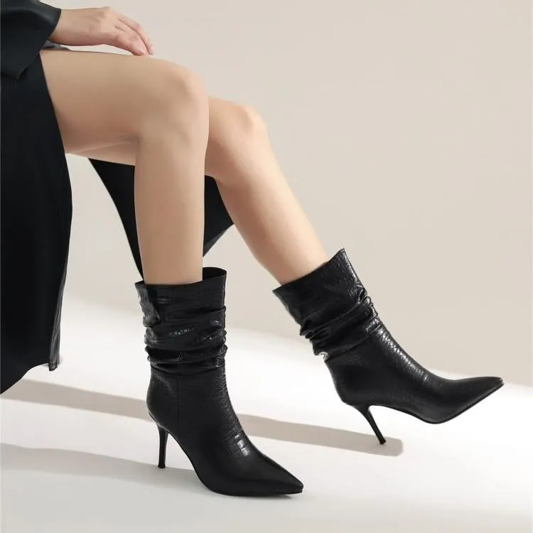 Quilted Beauty Scrunch Stiletto Booties