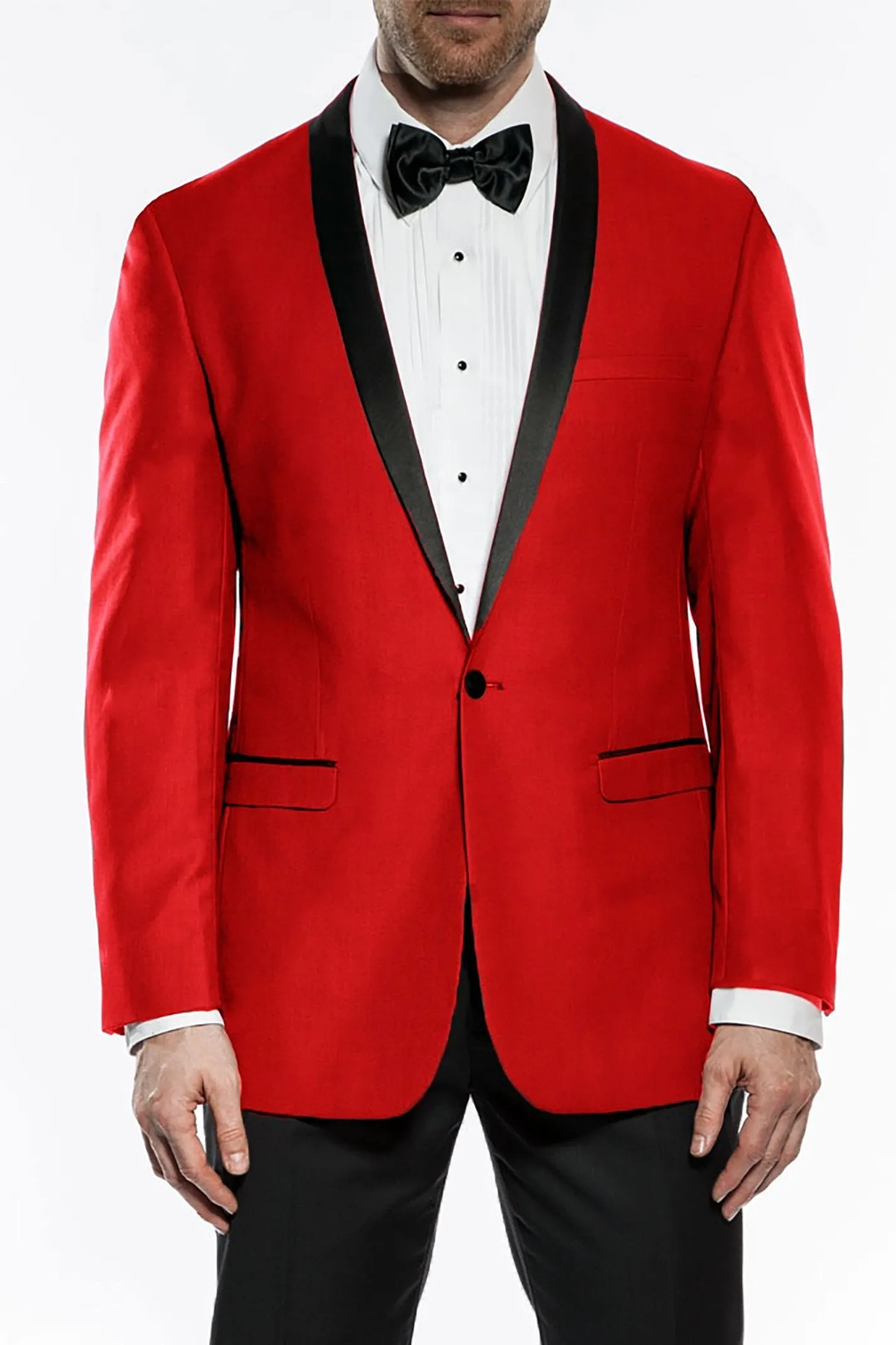 "Sleek" Red Vinci 1-Button Shawl Tuxedo (2-Piece Set)