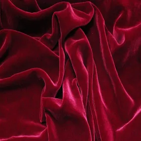 Raspberry Red Silk Velvet Fabric