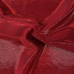 Red Foil Dotted Stretch Velvet Fabric