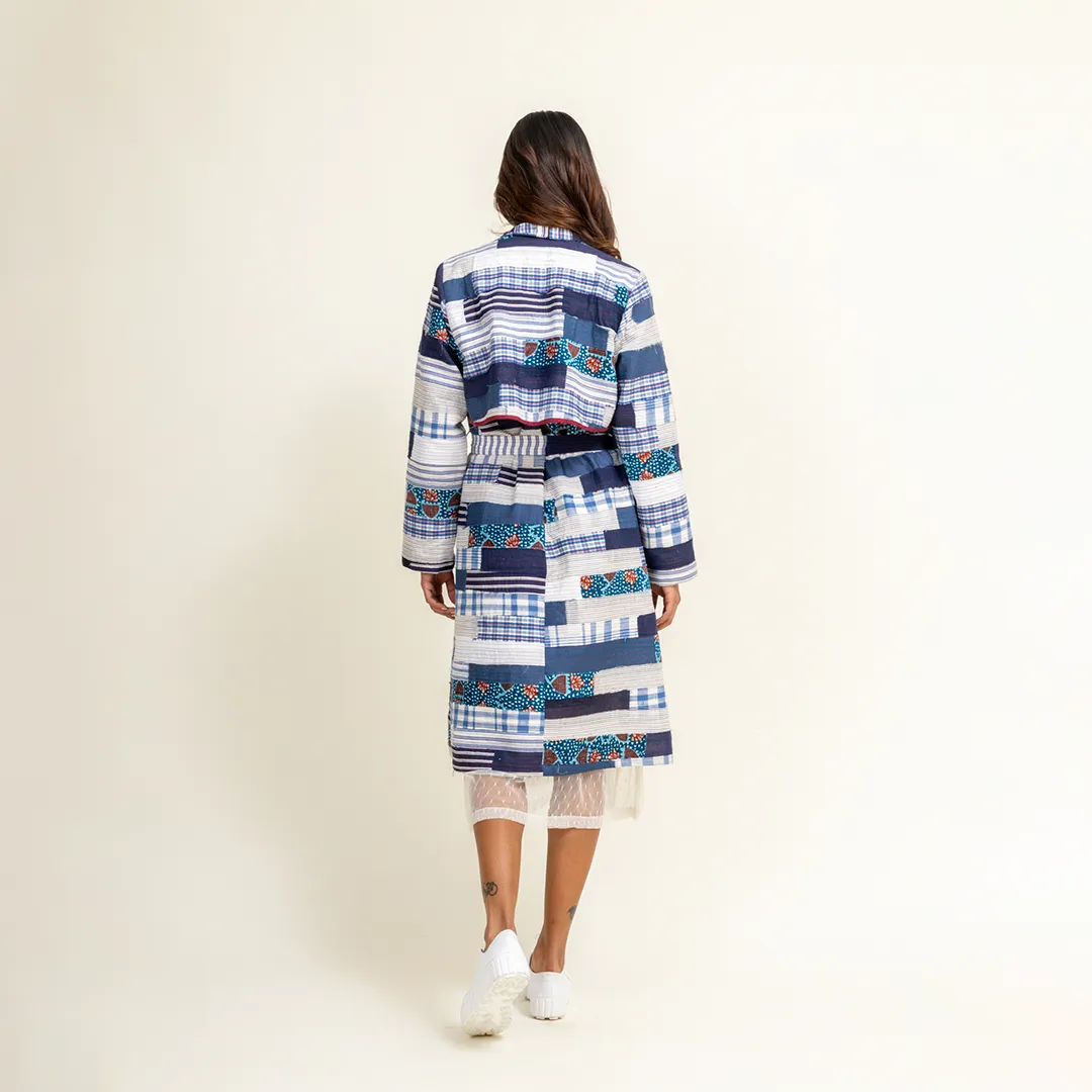 Sky Patchwork Trench