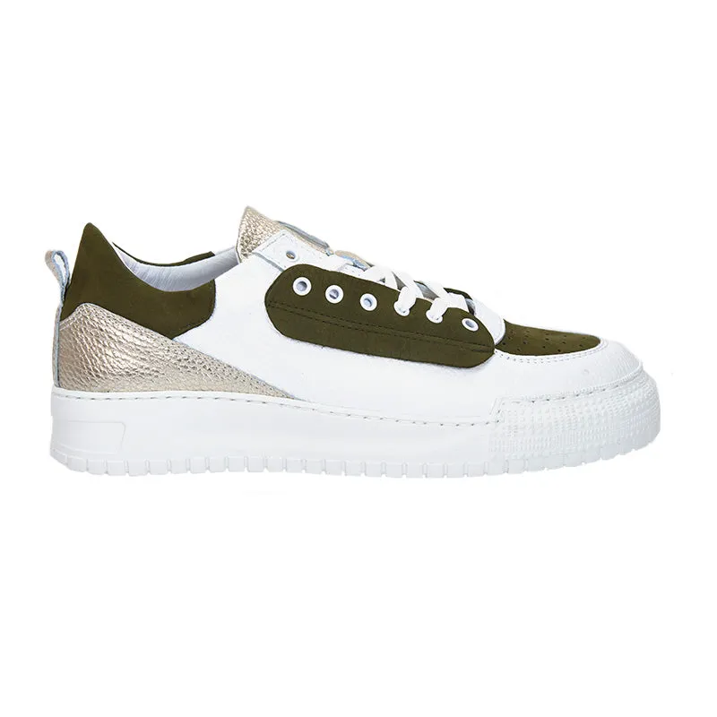 Stella Sneaker - White/Khaki/Gold