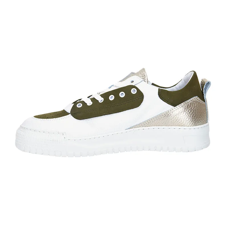 Stella Sneaker - White/Khaki/Gold