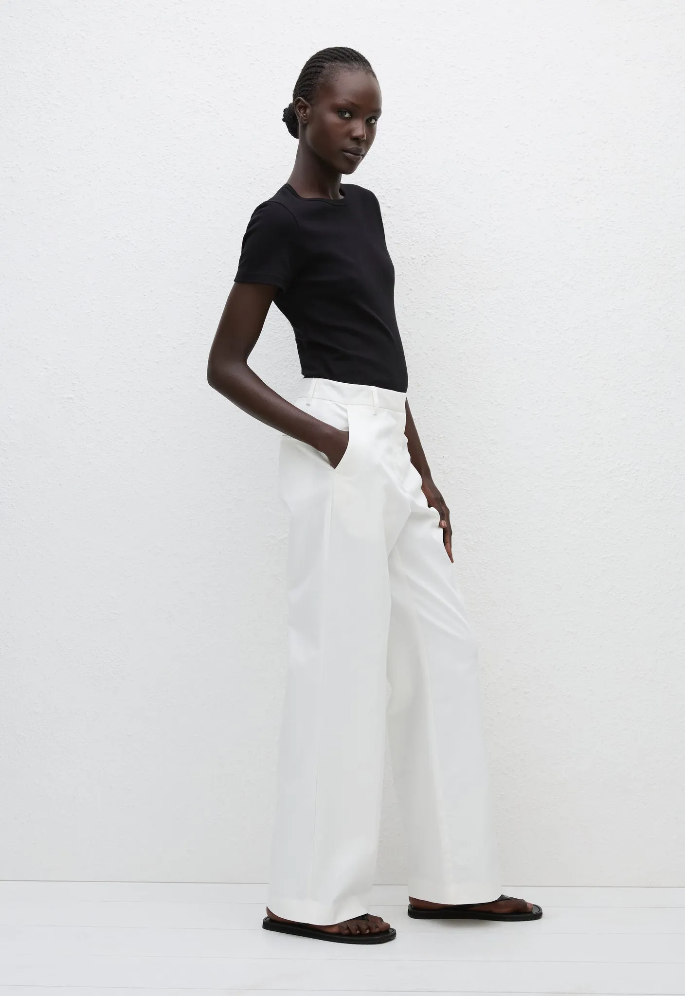 Straight Twill Trouser - Chalk