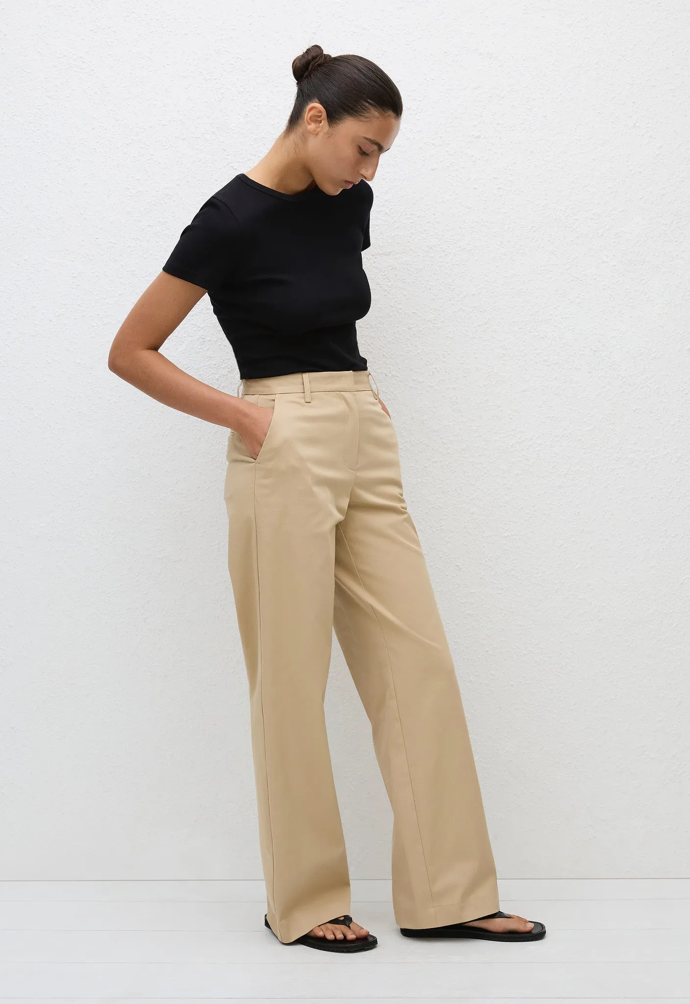 Straight Twill Trouser - Sand