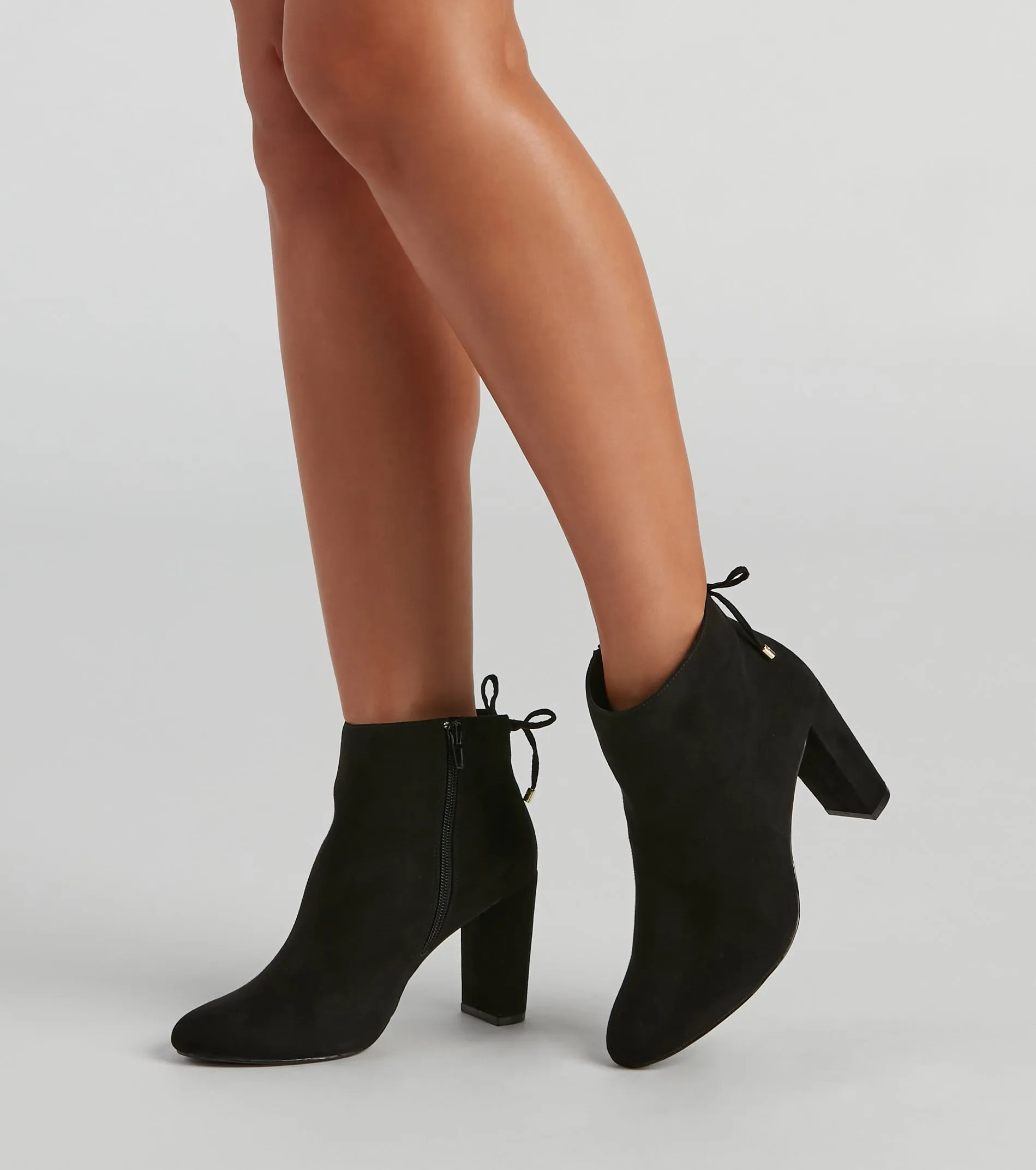 Tied With Style Block Heel Booties