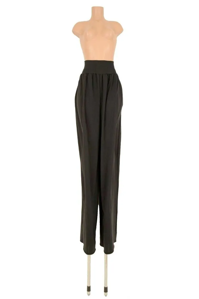 Trouser Style Stilt Pants in Smooth Black