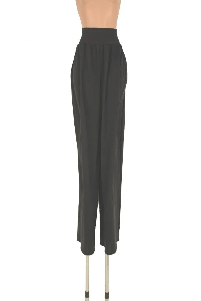 Trouser Style Stilt Pants in Smooth Black